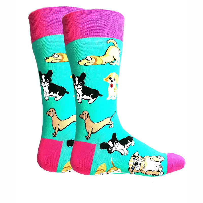 Puppy Fun Combed Cotton Socks Dog Animal Crew Socks